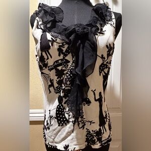 Alberto Makali Black and White Women's Blouse